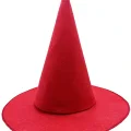 BUĞZ Kırmızı Renk Keçe Cadı Şapkası Yetişkin Çocuk Uyumlu 35X38 cm