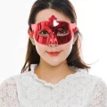 BUĞZ Kırmızı Renk Kostüm Partisi Ekstra Parlak Balo Maskesi 15x10 Cm