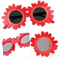 Kırmızı Renk Papatya Şekilli Parti Gözlüğü
