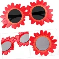  Kırmızı Renk Papatya Şekilli Parti Gözlüğü 18x10 cm