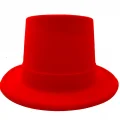 BUĞZ Kırmızı Renk Plastik Nubuk Kadife Flok Kaplama Fötr Şapka 11 Cm