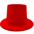 BUĞZ Kırmızı Renk Plastik Nubuk Kadife Flok Kaplama Fötr Şapka 11 Cm - Lisinya