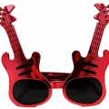  Kırmızı Renk Rockn Roll Gitar Şekilli Parti Gözlüğü 15x15 cm