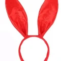 BUĞZ Kırmızı Saten Şekil Verilebilir Tavşan Kulak Taç