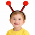 BUĞZ Kırmızı Siyah Uğur Böceği Antenli Taç - Çocuk Uğur Böceği Tacı Mega Ponponlu