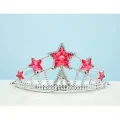  Kırmızı Yıldız Taşlı Plastik Elsa Tacı Çocuk Boy