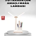 BUĞZ Kısılabilir LED Masa Lambası – Kalemlik ve Telefon Standlı, Göz Yormayan Işık