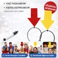 BUĞZ Kişiselleştirilebilir Ok İşaretli Mesaj Tacı Seti (Sarı-Kırmızı)