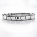 BUĞZ Kişiye Özel U Harfli Çelik Bileklik – Paslanmaz Çelik, Zarif Bilekliği, Ayarlanabilir Harf Bileklik