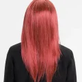 BUĞZ Kızıl Renk Düz Kesim Uzun Parti Peruğu Takma Saç