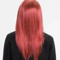BUĞZ Kızıl Renk Düz Kesim Uzun Parti Peruğu Takma Saç