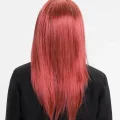 BUĞZ Kızıl Renk Düz Kesim Uzun Parti Peruğu Takma Saç - BUĞZ