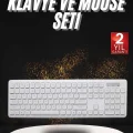  Klavye Mouse Seti Sessiz Kablosuz Türkçe TV  PC Uyumlu