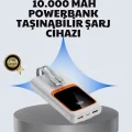 BUĞZ Kompakt 10000 mAh Powerbank – Dijital Göstergeli, Type-C ve Lightning Uyumlu