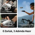 BUĞZ Kompakt Kumandalı Drone, 50 Metre Uçuş Mesafesi ve 480P Kamera Özelliği ile Gri Renk Seçeneği