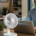 BUĞZ Kompakt Mini Fan Otomatik Salınımlı Sessiz Masaüstü Vantilatör