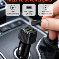 BUĞZ Kompakt Tasarımlı Type-C + USB Girişli Araç Şarj Başlığı