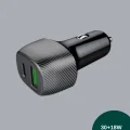 BUĞZ Kompakt Tasarımlı Type-C + USB Girişli Araç Şarj Başlığı
