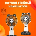  Kompakt Tasarımlı USB Şarjlı Mini Fan – Hayvan Figürlü Vantilatör