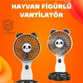  Kompakt Tasarımlı USB Şarjlı Mini Fan – Hayvan Figürlü Vantilatör