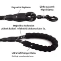 BUĞZ Köpekler İçin Gezdirme Tasması Reflektörlü 130 Cm Halat Orta Ve Büyük Boy Köpekler İçin Siyah
