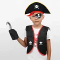 BUĞZ Korsan Yelek + Şapka + Kanca + Maske Çocuk Boy 4-6 Yaş