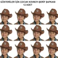 BUĞZ Kovboy Şerif Şapkası Kahve 12 Adet - Kostüm, Parti Ve Gösteri Şapkası