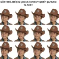 BUĞZ Kovboy Şerif Şapkası Kahve 12 Adet - Kostüm, Parti ve Gösteri Şapkası