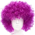 BUĞZ Koyu Mor Renk Violet Afro Bonus Saç Peruk Bx40