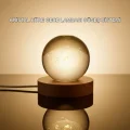 BUĞZ Kristal Gezegen Küre Ahşap Tabanlı USB Işıklı Gece Lambası