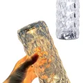  Kristal Lamba Masa Lambası Şarjlı Masa Lambası Dokunmatik Sensör Usb Şarjlı