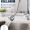 BUĞZ Krom Musluk Uzatma Aparatı  360° Dönebilen Su Tasarruflu Lavabo Fıskiyesi