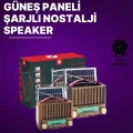  KTF-1428 Güneş Paneli Şarjlı Nostaljik Bluetooth Hoparlör – FM/AM/SW Radyo, USB/SD Desteği, Taşınabilir Tasarım