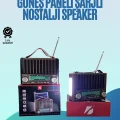 BUĞZ KTF-1428 Nostaljik Solar Enerjili Bluetooth Speaker – Radyo, SD/USB MP3 Çalar, Güçlü Taşınabilir Hoparlör - BUĞZ
