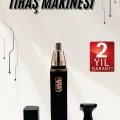 BUĞZ Kulak Burun Tıraş Makinesi Taşınabilir Şarjlı 3 Başlıklı Uzun Ömürlü