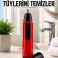 BUĞZ Kulak Burun Tüy Temizleme Makinası Pilli Kırmızı Ergonomik Yeni Nesil