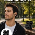 BUĞZ Kulak İçi Bluetooth Kulaklık Ekranlı Müzik Dinleme Çağrı Cevaplama Siyah Yeni Nesil