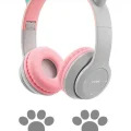BUĞZ Kulak üstü Bluetooth 5.0 yeşil kedi kulağı detaylı çocuk kulaklık 1 yıl garantili
