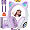 BUĞZ Kulak üstü Bluetooth kulaklık mor renk ANC mikrofon FM radyo SD kart aux girişli