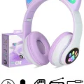 BUĞZ Kulak üstü Bluetooth kulaklık mor renk ANC mikrofon FM radyo SD kart aux girişli