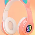 BUĞZ Kulak üstü Bluetooth Kulaklık - Renk: Pembe, Bluetooth Versiyon: 5.0, Mikrofon, Özellik: Kablolu