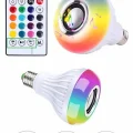 BUĞZ Kumandalı RGB Led Işık Bluetooth Hoparlör Ses Lambası Renkli Ampul - BUĞZ