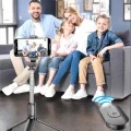  Kumandalı Tripod Telefon Tutucu Selfie Çubuğu 360 Derece Dönebilen
