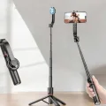 BUĞZ Kumandalı Tripod Telefon Tutucu Selfie Çubuğu 360 Derece Dönebilen