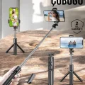 BUĞZ Kumandalı Tripod Telefon Tutucu Selfie Çubuğu 360 Derece Dönebilen - BUĞZ