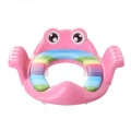 BUĞZ Kurbağa Model Çocuk-bebek Yanlardan Tutmalı Yumuşak Süngerli Klozet Kapağı Adaptörü Pembe