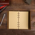 BUĞZ Kutulu Deri Defter ve Metal Roller Kalem Seti - Yaprak Desenli - Baskıya Uygun