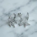 BUĞZ Kutup Yıldızı Model Gümüş Renk 3 lü Küpe Set