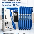 BUĞZ Lades Mavi Permanent Marker Silinmez Koli Kalemi Yuvarlak Uç 10 Adet