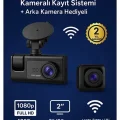 BUĞZ LCD Ekranlı 1080p 3 Kameralı Araç İçi Kamera Geri Görüş Destekli Gece Görüşlü G Sensörlü